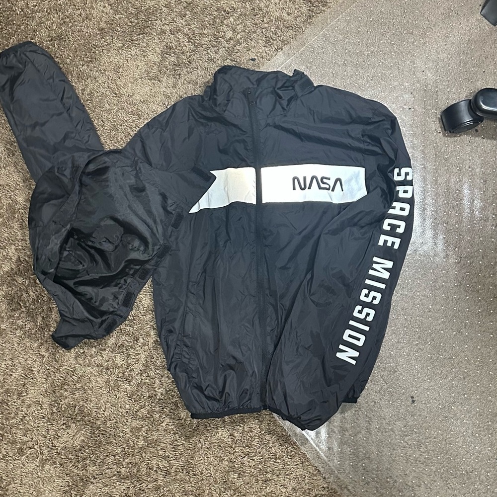 H&M BLACK NASA INSULATED RAIN JACKET
